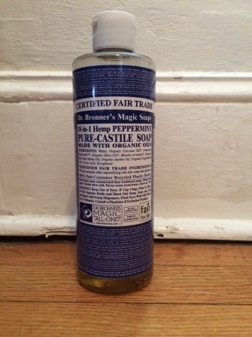 Dr. Bronner's Castile Soap is fair-trade and organic.