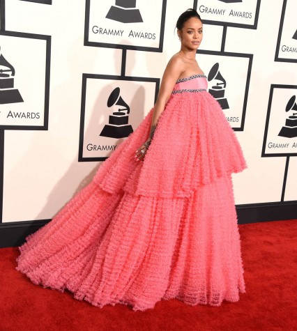 Rihanna's dress was one of the most talked about fashion choices at the Grammys. 