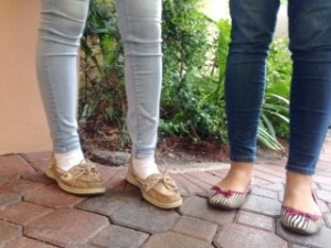 Gables students wearing their stylish flats and Sperry's!