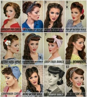 Above are some examples of 50s hair styles.
