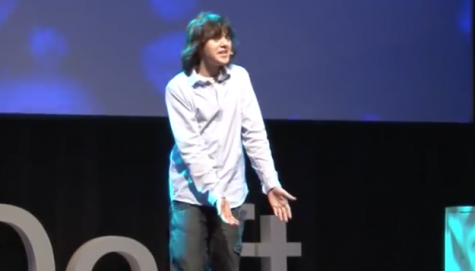 B Slat presenting his TEDx Talk in 2012.
