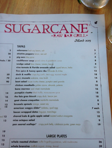At Sugarcane Raw bar and Grill their speciality is tapas where they incorporate a little bit of everything into each plate. 