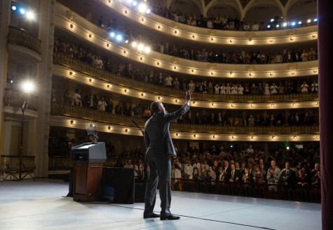 President Obama delivers his speech to the citizens of Cuba at the Grand Theatre in Havana, Cuba.
