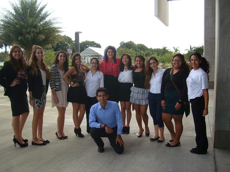 Students gathered in the front of Miami Dades North Campus to compete in FCCLA.