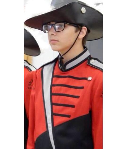Alex Leon with his marching band uniform.
