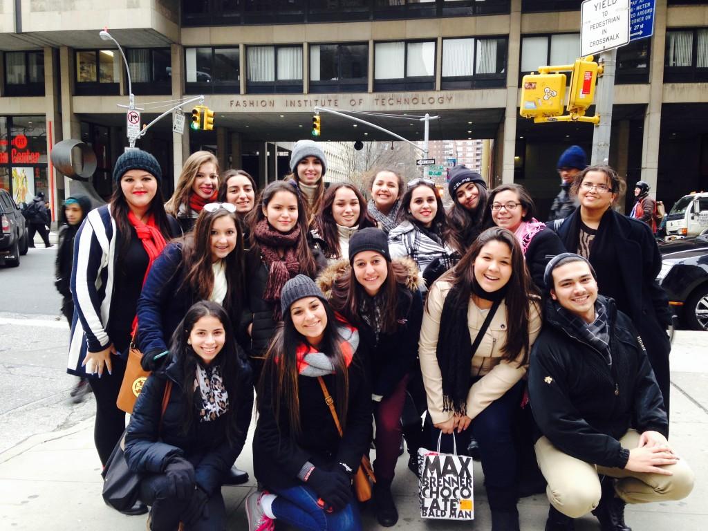 The group of fashion students visit one of their listed colleges, The Fashion Institute of Technology.