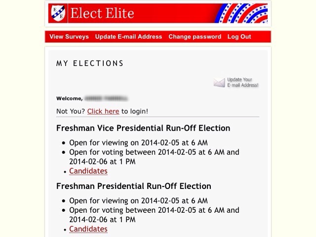 The sophomore election runoff began Wednesday, February 5th and ended Thursday, February 6th. 