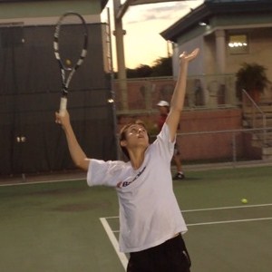 Jacobo Mieto showing off his serving skills.