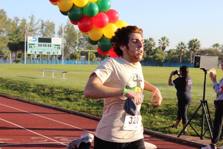 One of Gables sophmores finishing up the race