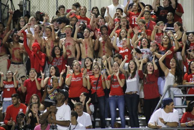 Students showing their cavalier pride at this years first regular season football game against South Ridge. 