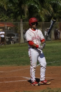 Elih Marrero as he is getting ready to bat.