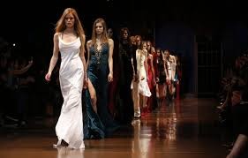 New Yorks models showing off Calvin Klein's new, trendy collection. 