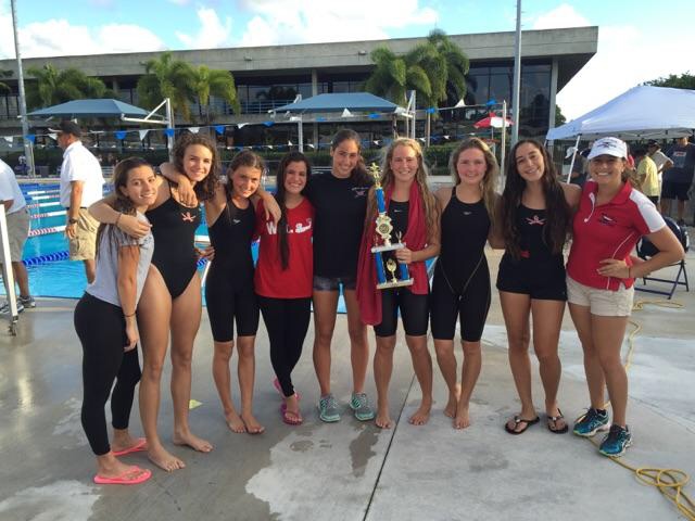 The girl's swim team wins 1st place at GMAC!