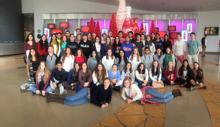 Juniors gather at the Coca-Cola Factory, one of the many stops of out of state college tour.