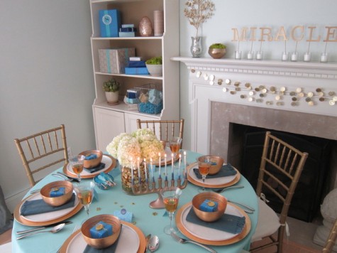 Gather friends and family for a Hanukkah dinner.