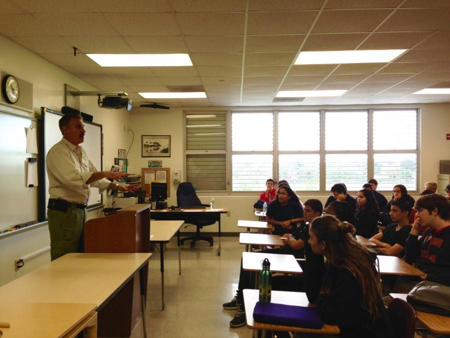 Well known zoologist, Ron Magill came to Gables on January 13, 2014 to speak to students about his career in Zoology.