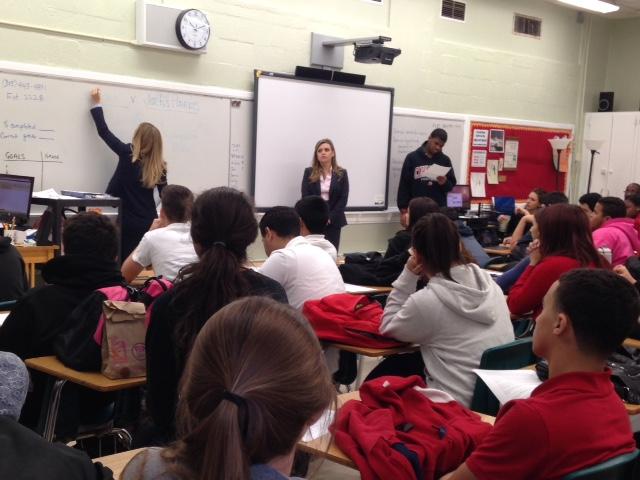Lawyers Naomi Alzate and Veronica Gordon teach Mr. Garcia's 4th period.