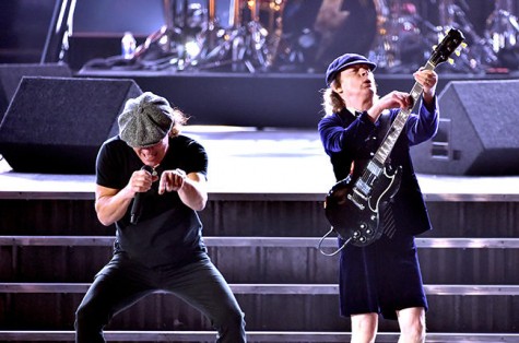 AC/DC opened the show with their hard-rock hit.