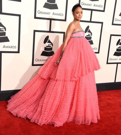 Rihanna's dress was one of the most talked about fashion choices at the Grammys.