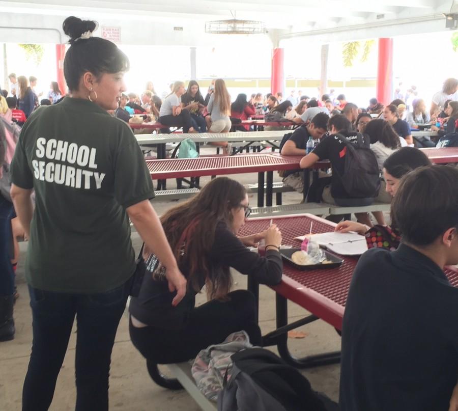 Security guards at school help makes students feel safe.