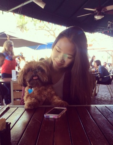 Jessica Wang and her beloved pet dog, Rosie.