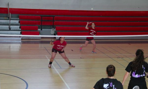 Senior Francis Perez (left) with her doubles partner Gaitana Jaramillo (right) 