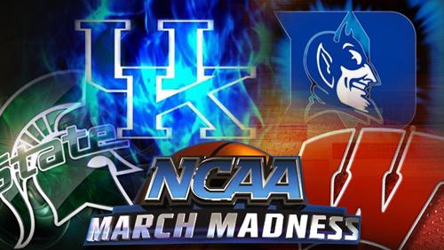 The Final Four in the NCAAs March Madness: Michigan State, University of Kentucky, Duke and Wisconsin.