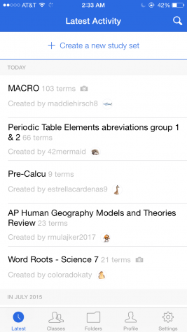 Quizlet let's you look at other user's study sets and let's you create your own as well.