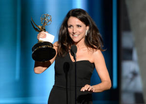 Julia Louis- Dryfus accepting the outstanding lead actress in a comedy series award for Veep.
