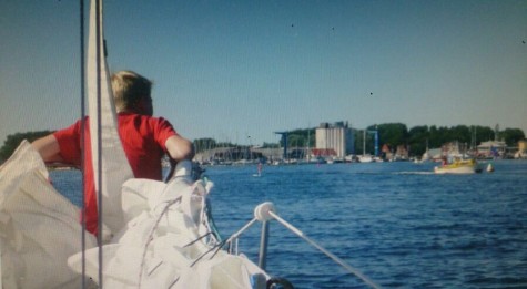 Knibbe enjoying the day out on a boat