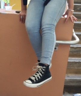 Simple yet cozy jeans worn by a Gables student.