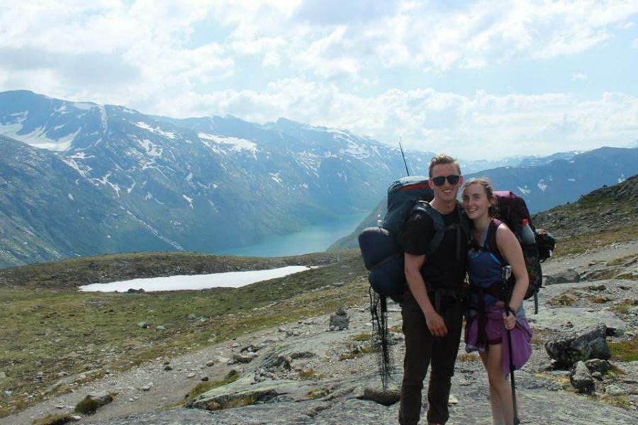 Sodamin poses with her brother in Norway.