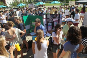 During the beginning of each semester it's typical ofstudent activities to host an activities fair in order to allow freshmen to become involved at school. 