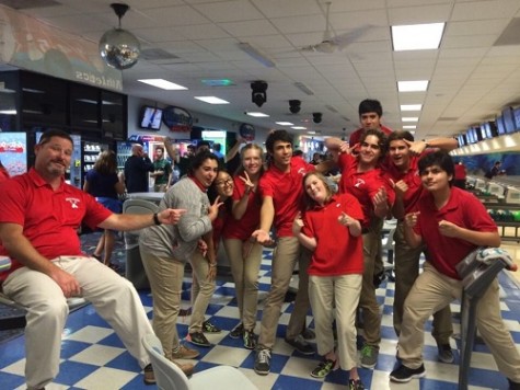 The bowling team celebrates after a tough win.