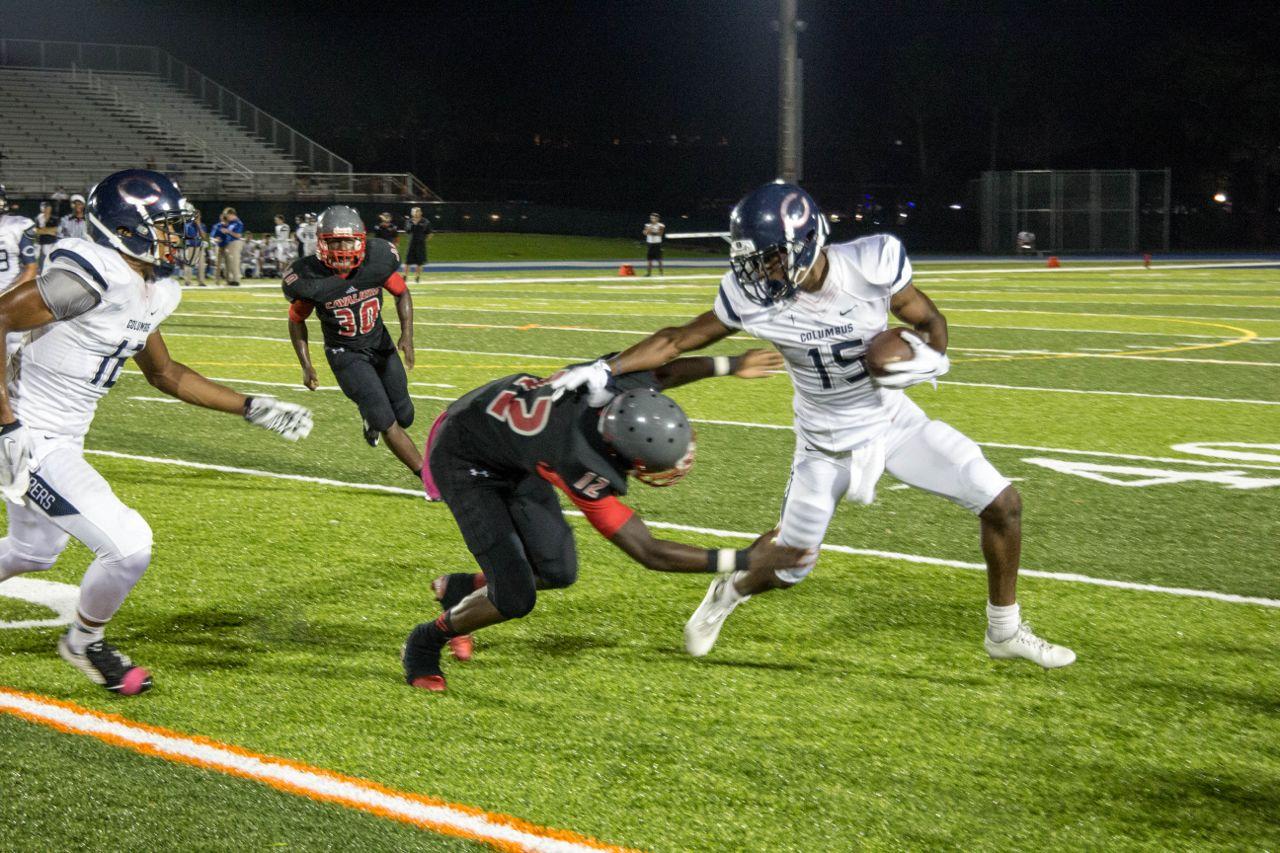 Gables Beats Columbus 20-10 in Blackout Victory