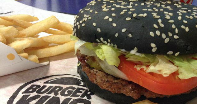 An exceptionally appetizing promotional item from Burger King called the Halloween Whopper.