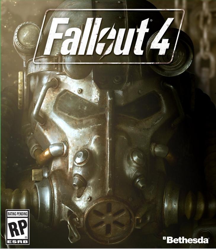 The "Fallout 4" box art featuring the game's new "Power Armor."