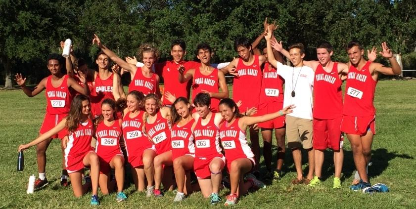 The cross country teams celebrate after both teams got runner-up at Districts.