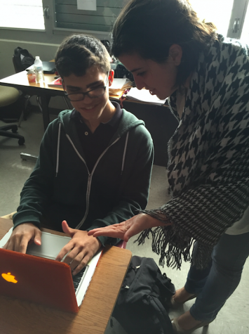 Ms. Zaldivar helping a Catharsis member