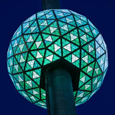 The Times Square New Year's Eve Ball, seen from below.