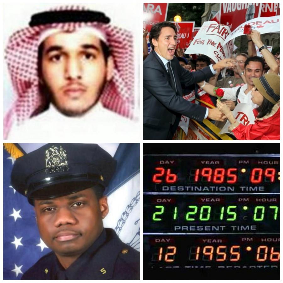 In this week's recap: Al Qaeda leader killed, Trudeau elected in Canada, officer killed and Marty Mcfly's day is here.