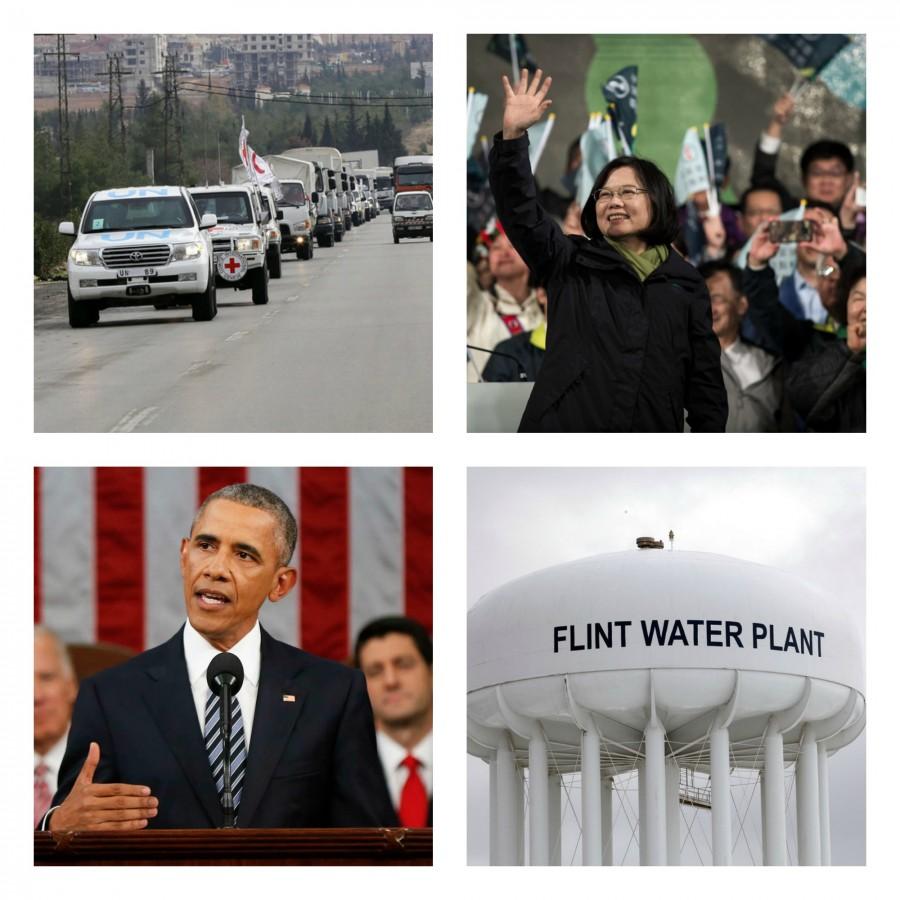 UN convoy reaches Madaya, Taiwan elects first female president, Obama's final State of the Union address and Flint's water crisis in this week's recap.