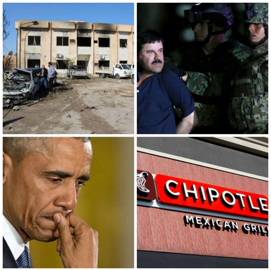 This week: bombing in Libya, El Chapo recaptured, Obama on gun control and Chipotle receives subpoena.