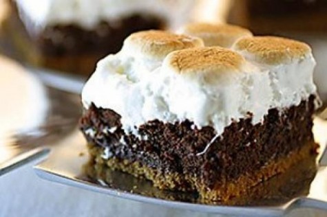 Here are the delicious s'more brownies. I'm sure you would make them even if it weren't raining.