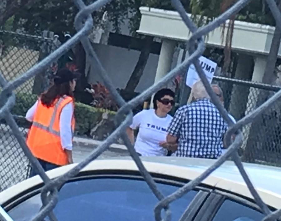 Trump supporters were found on voting day in front of Gables and refused to leave when asked to by security.