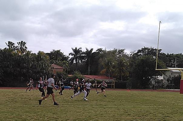 towards the end zone