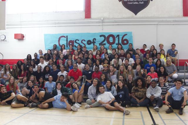 The+class+of+2016+had+a+blast+celebrating+their+college+acceptance+at+the+college+signing+event.