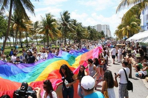 Attendees participating in the parade. 