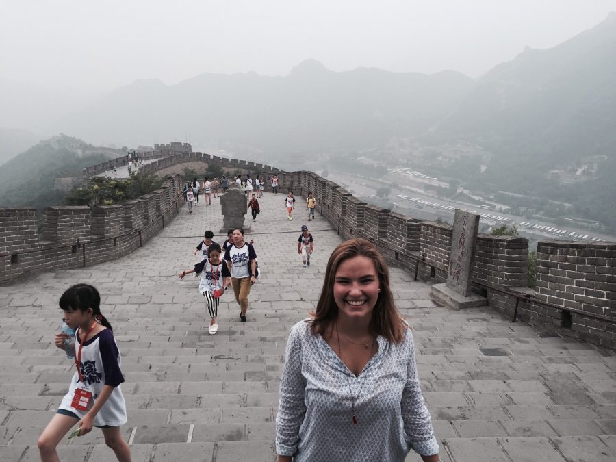 Junior Adriana Baumann, strolling through the Great Wall of China.