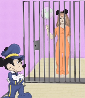 Just happy is the Happiest Place on Earth when you are sitting inside the cells of Mickey Jail. 